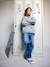 Boys fleece sweatshirt with funnel neck marl grey 