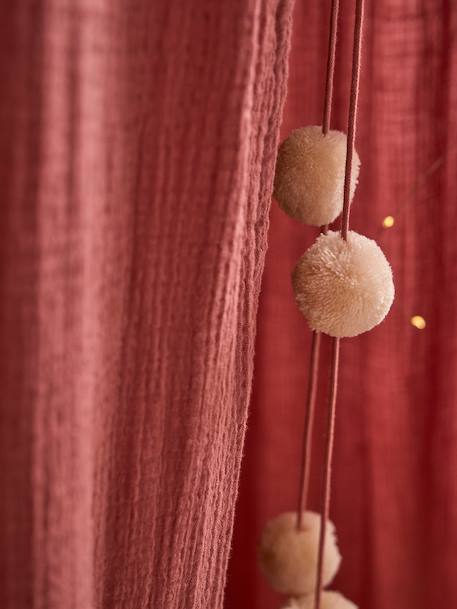 Bed Canopy in Cotton Gauze, EAU DE ROSE Theme cinnamon+Light Pink+rose+sage green+sand beige 