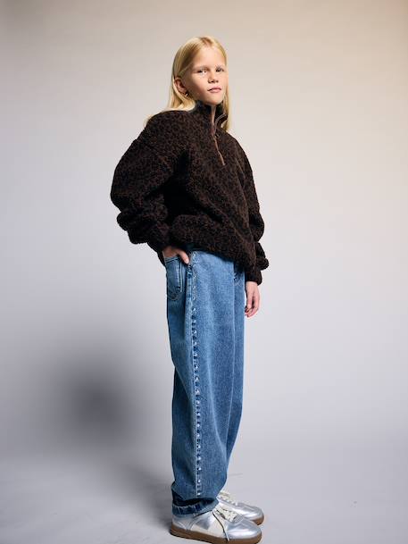 Barrel jeans for girls medium blue 