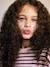 Long-sleeved striped T-shirt for girls dusky pink+ecru 