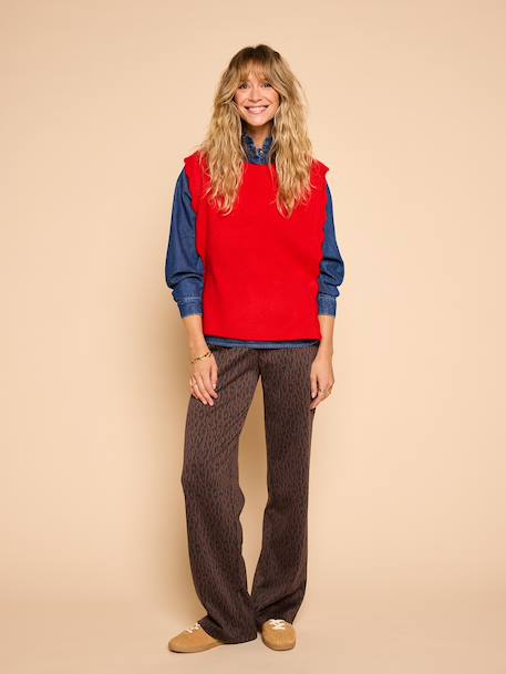 Maternity wide-leg trousers chocolate 