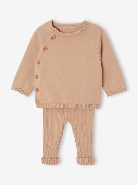 Newborn jumper and trousers set beige 