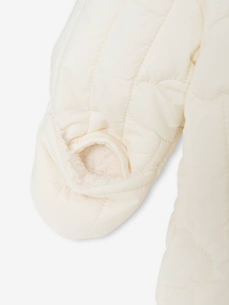 Newborn pramsuit with hood ecru 
