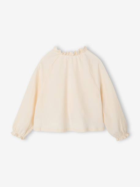 Long-sleeved blouse for girls ecru 