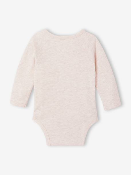 Pack of 5 long-sleeved bodysuits for newborns beige 