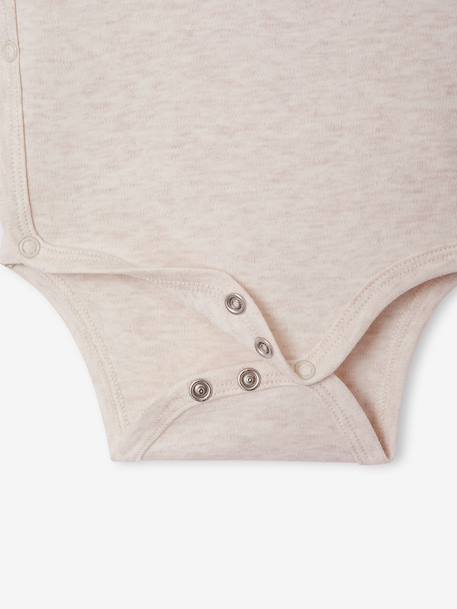 Pack of 5 long-sleeved bodysuits for newborns beige 