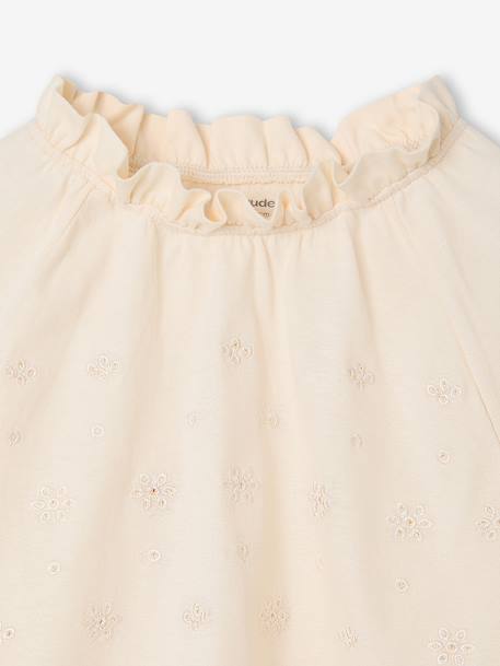 Long-sleeved blouse for girls ecru 