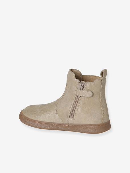 Leather Boots for Girls beige+black+bronze+brown+cocoa+golden yellow+green+navy blue+old rose 