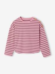 -Striped long-sleeved T-shirt for girls