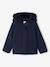 Woollen Fabric Coat with Hood marl beige+navy blue 