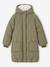 Long Lightweight Jacket with Hood & Faux Fur Lining, for Girls black+khaki 