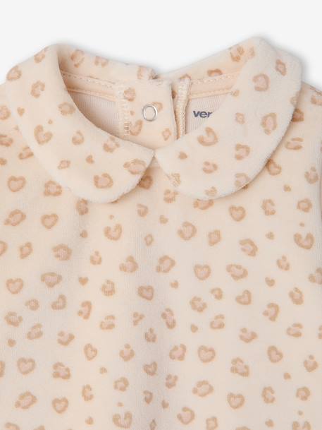 Pack of 2 pyjamas with back opening for baby girls marl beige 