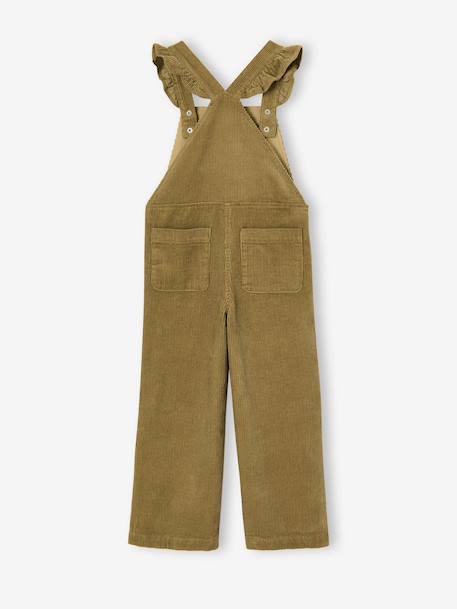Corduroy pinafore dungarees for girls olive 