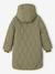 Long Lightweight Jacket with Hood & Faux Fur Lining, for Girls black+khaki 