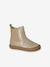 Leather Zipped & Elasticated Chelsea Boots for Babies dark brown+golden yellow+navy blue+old rose 