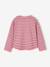 Striped long-sleeved T-shirt for girls mauve+navy blue+sweet pink 