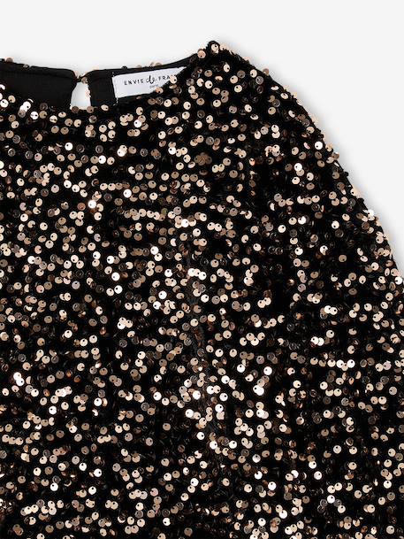 Sequin sweatshirt for girls chocolate 