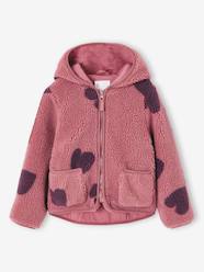 Girls-Girls' floral pop hooded sherpa jacket 
