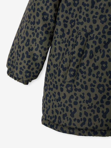 Reversible parka for kids khaki 