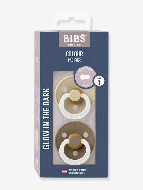 Pack of 2 Dummies, BIBS Colour, Size 1 from 0 to 6 mo. beige+blush+Dark Grey+green+Light Green+Red/Multi 
