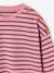 Striped long-sleeved T-shirt for girls mauve+navy blue+sweet pink 