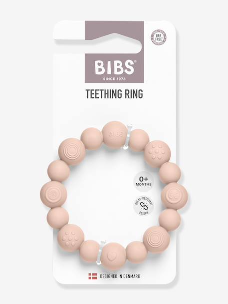 Beaded teething ring BIBS blush+petrol blue+sage green+sky blue 