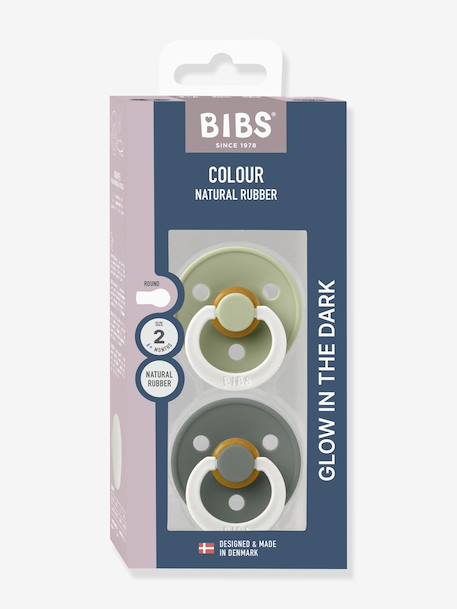 Pack of 2 Dummies, BIBS Colour, Size 2 from 6 to 18 mo. beige+blush+Dark Grey+green+Ivory/Blush+Light Green+Red/Multi+sage green 