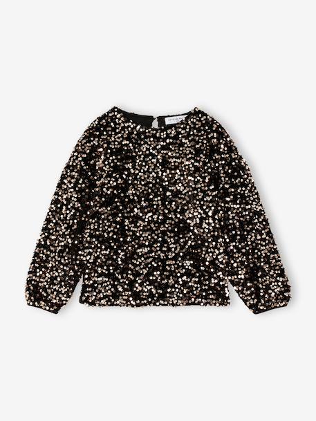 Sequin sweatshirt for girls chocolate 