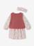 Baby dress + cardigan + band for head accessories for hair set old rose+vanilla 