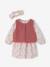 Baby dress + cardigan + band for head accessories for hair set old rose+vanilla 