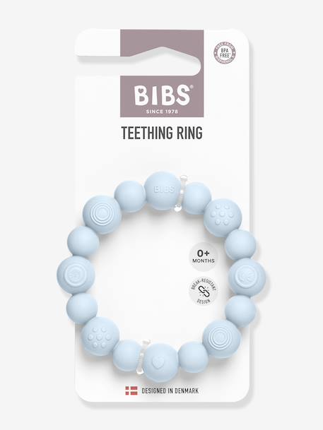 Beaded teething ring BIBS blush+petrol blue+sage green+sky blue 
