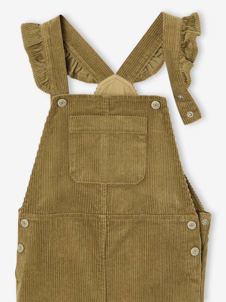 Corduroy pinafore dungarees for girls olive 