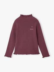 -Knitted roll-neck top for girls