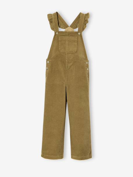 Corduroy pinafore dungarees for girls olive 