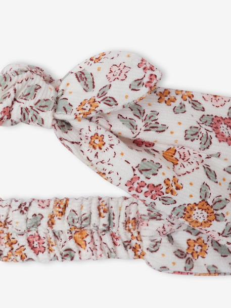 Baby dress + cardigan + band for head accessories for hair set old rose+vanilla 