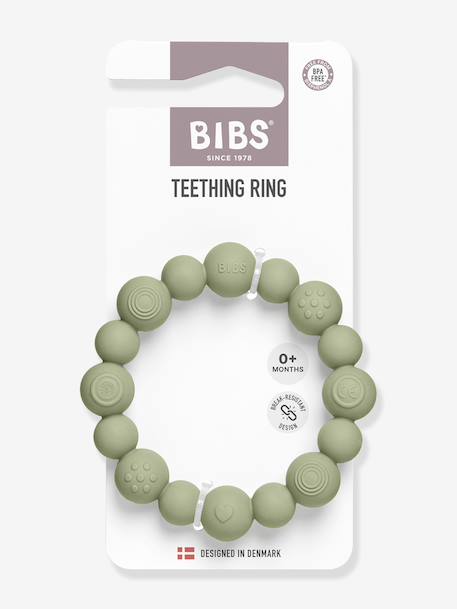 Beaded teething ring BIBS blush+petrol blue+sage green+sky blue 