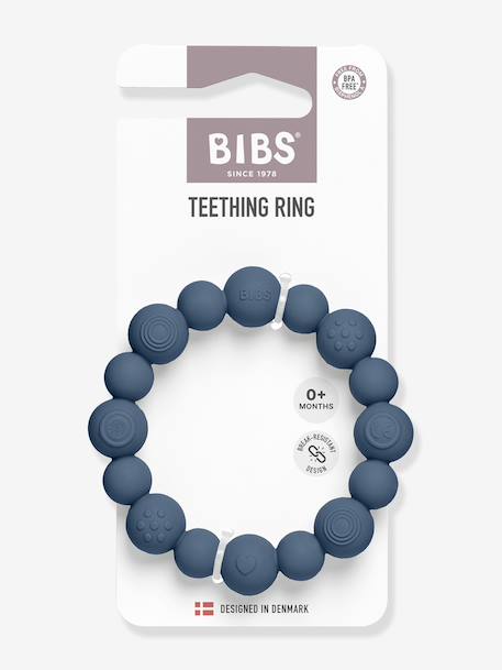 Beaded teething ring BIBS blush+petrol blue+sage green+sky blue 