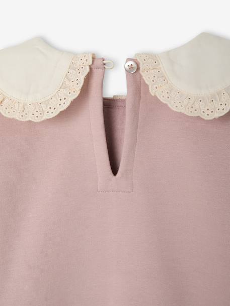 Sweatshirt with Peter Pan collar for girls pale pink 