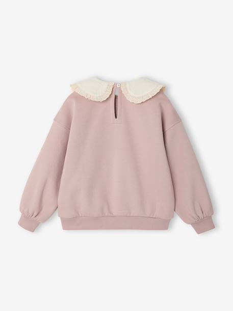 Sweatshirt with Peter Pan collar for girls pale pink 