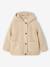 Hooded sherpa coat for girls ecru 