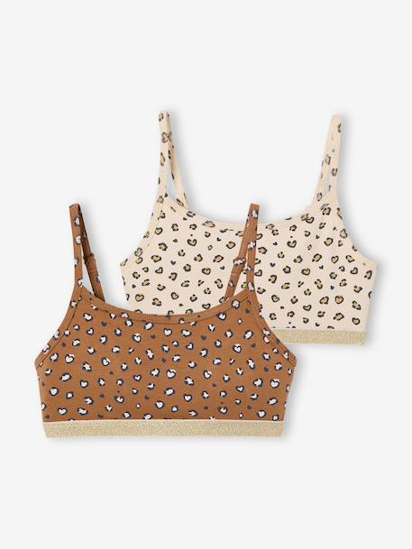 Pack of 2 bras for girls beige 