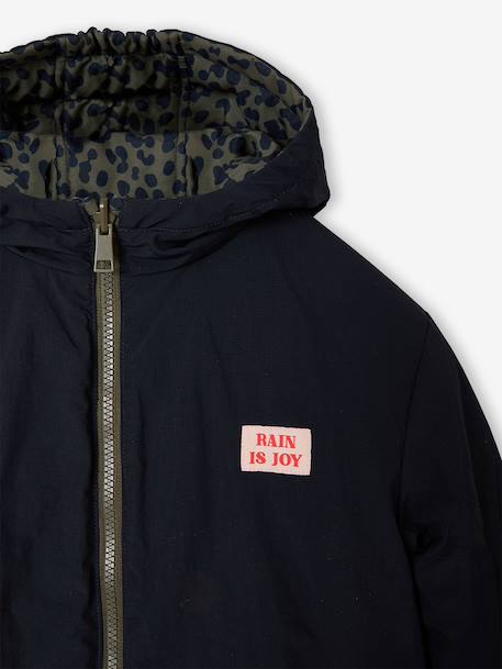 Reversible parka for kids khaki 