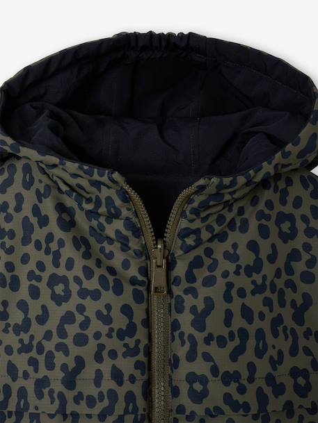 Reversible parka for kids khaki 