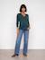 Long-sleeved maternity and nursing T-shirt fir green 