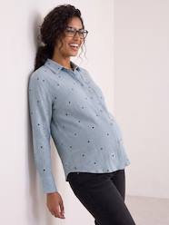 Maternity-Embroidered Cotton Muslin Shirt, Maternity & Nursing