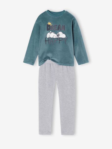 Snoopy velour pyjamas for boys aqua green 