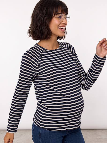 Maternity and nursing T-shirt navy blue 