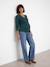 Long-sleeved maternity and nursing T-shirt fir green 