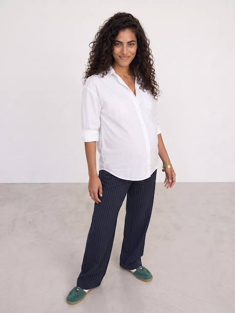 Maternity trousers with belly band navy blue 