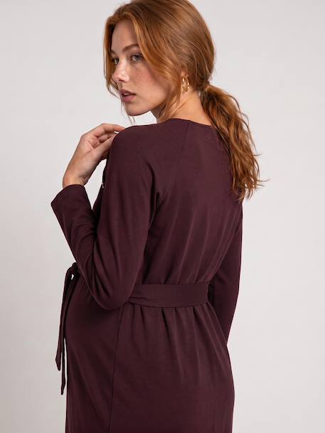 Maternity and nursing dress brown 
